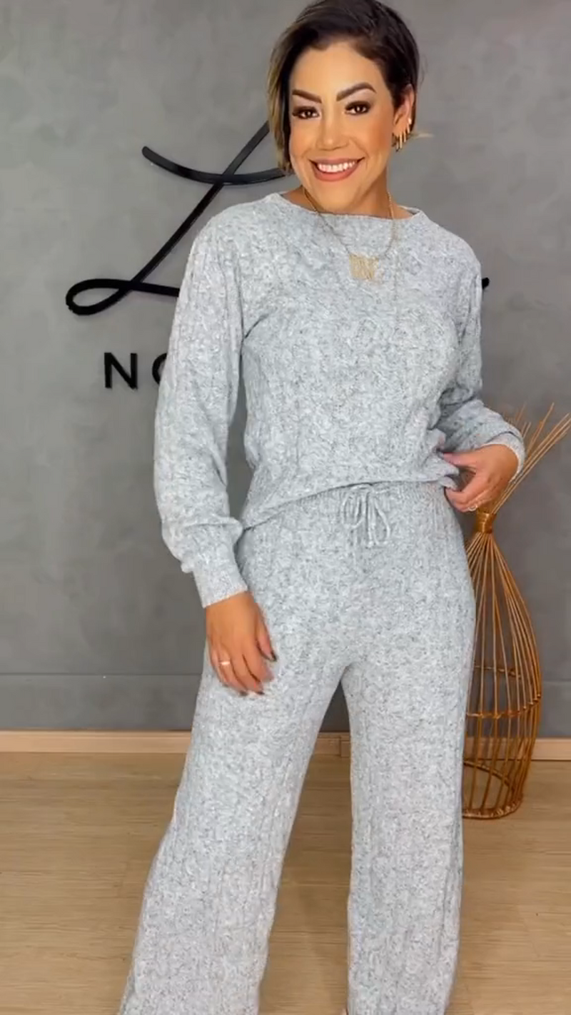 Conjunto Sophia em Tricot | Blusa + Calça [PROMOÇÃO OUTONO INVERNO]